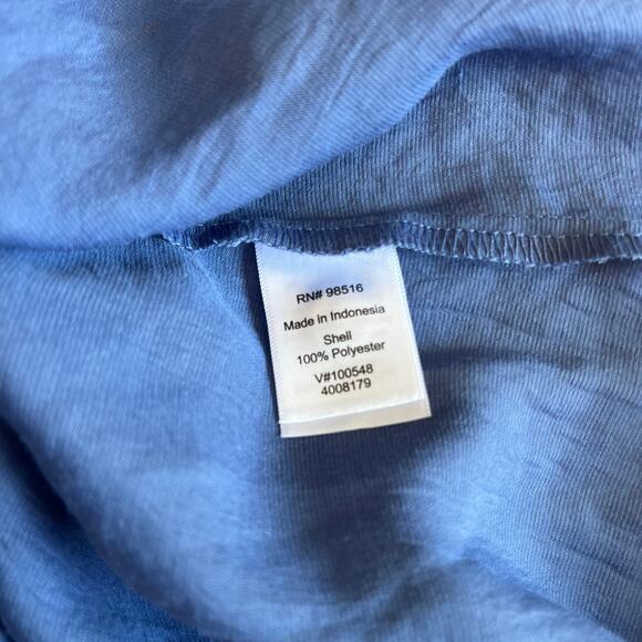 Coldwater Creek Blue Satin Blouse Size XL Work Office Career - Picture 6 of 7